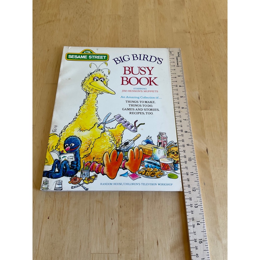 Vintage Sesame Street Big Bird's Busy Book Jim Henson Muppets Activity 1975